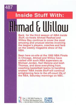1992-93 Hoops #487 Ahmad Rashad / Willow Bay Back