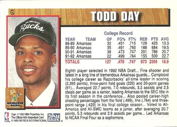 1992-93 Hoops - Draft Redemption #G Todd Day Back