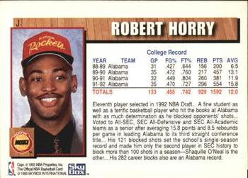 1992-93 Hoops - Draft Redemption #J Robert Horry Back