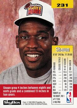 1992-93 SkyBox #231 Shawn Kemp Back