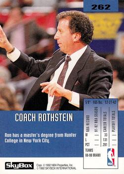 1992-93 SkyBox #262 Ron Rothstein Back