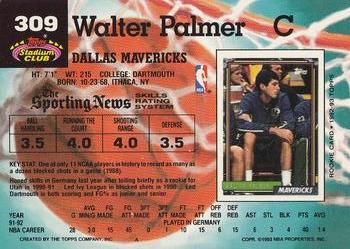 1992-93 Stadium Club #309 Walter Palmer Back