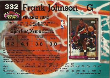 1992-93 Stadium Club #332 Frank Johnson Back