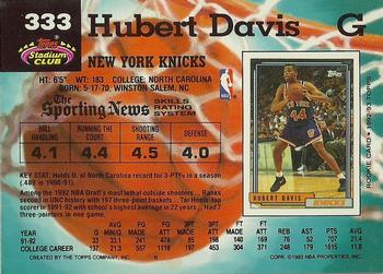 1992-93 Stadium Club #333 Hubert Davis Back