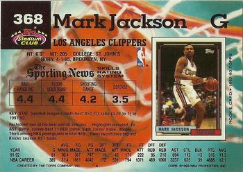 1992-93 Stadium Club #368 Mark Jackson Back