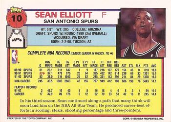 1992-93 Topps #10 Sean Elliott Back