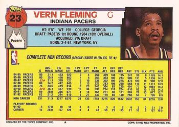 1992-93 Topps #23 Vern Fleming Back