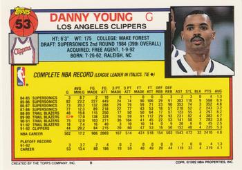 1992-93 Topps #53 Danny Young Back