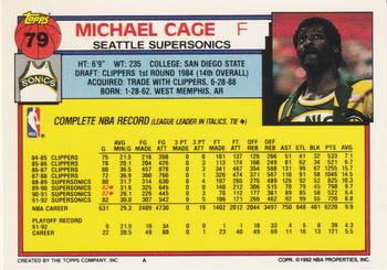 1992-93 Topps #79 Michael Cage Back