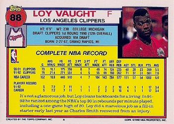 1992-93 Topps #88 Loy Vaught Back