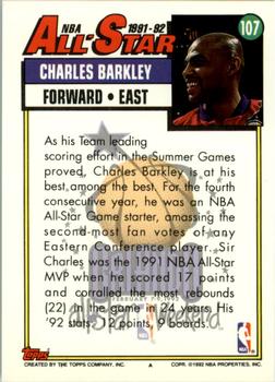 1992-93 Topps #107 Charles Barkley Back