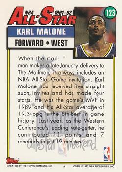 1992-93 Topps #123 Karl Malone Back