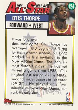 1992-93 Topps #124 Otis Thorpe Back