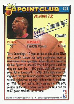 1992-93 Topps #209 Terry Cummings Back