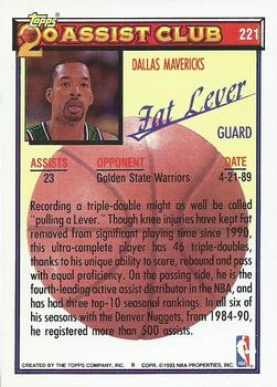 1992-93 Topps #221 Fat Lever Back