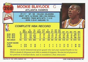 1992-93 Topps #268 Mookie Blaylock Back