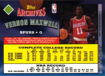 1992-93 Topps Archives #107 Vernon Maxwell Back