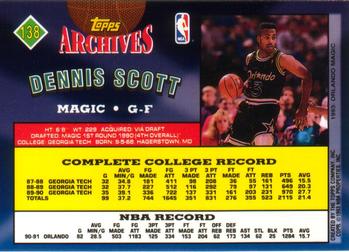 1992-93 Topps Archives #138 Dennis Scott Back
