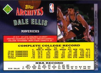 1992-93 Topps Archives #34 Dale Ellis Back