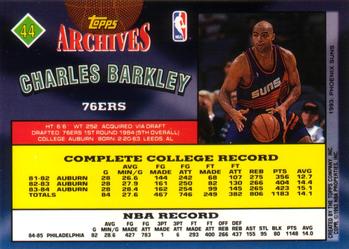 1992-93 Topps Archives #44 Charles Barkley Back