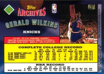 1992-93 Topps Archives #76 Gerald Wilkins Back
