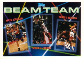 1992-93 Topps - Beam Team #3 Kevin Johnson / Michael Jordan / Dennis Rodman Front