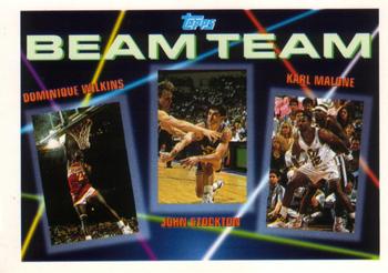 1992-93 Topps - Beam Team #4 Dominique Wilkins / John Stockton / Karl Malone Front