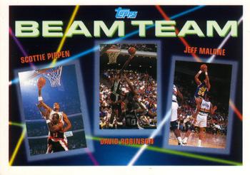 1992-93 Topps - Beam Team #6 Scottie Pippen / David Robinson / Jeff Malone Front