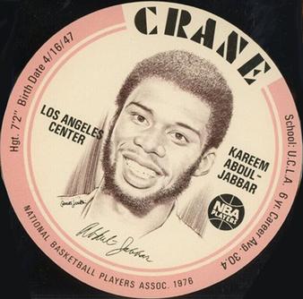 1976-77 Crane Potato Chips Discs #NNO Kareem Abdul-Jabbar Front