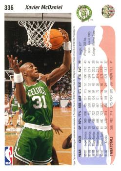 1992-93 Upper Deck #336 Xavier McDaniel Back