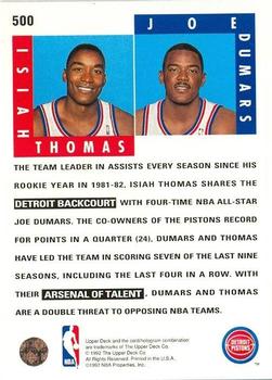 1992-93 Upper Deck #500 Isiah Thomas / Joe Dumars Back