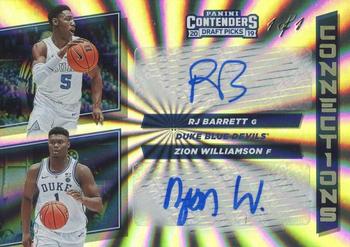 2019 Panini Contenders Draft Picks - Collegiate Connections Fame Signatures #3 RJ Barrett / Zion Williamson Front