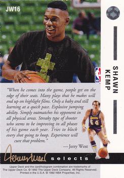 1992-93 Upper Deck - Jerry West Selects #JW16 Shawn Kemp Back