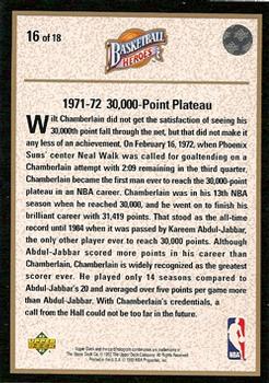 1992-93 Upper Deck - Basketball Heroes: Wilt Chamberlain #16 Wilt Chamberlain Back