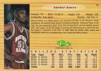 1993 Classic Draft Picks #11 Ashraf Amaya Back