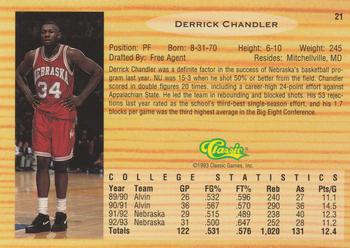 1993 Classic Draft Picks #21 Derrick Chandler Back