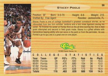 1993 Classic Draft Picks #59 Stacey Poole Back