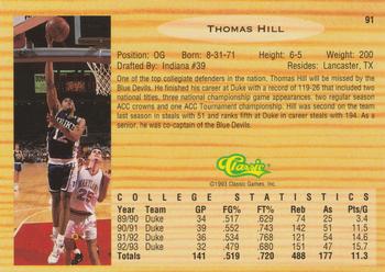 1993 Classic Draft Picks #91 Thomas Hill Back