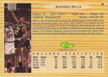 1993 Classic Draft Picks #95 Sherron Mills Back