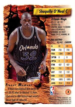 1993-94 Finest #3 Shaquille O'Neal Back