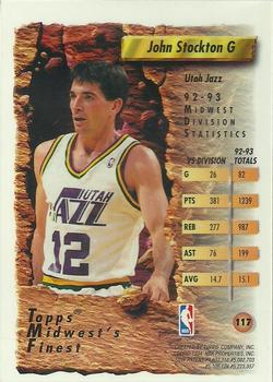 1993-94 Finest #117 John Stockton Back