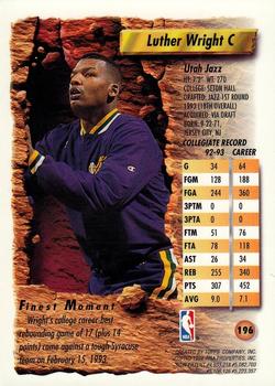 1993-94 Finest #196 Luther Wright Back