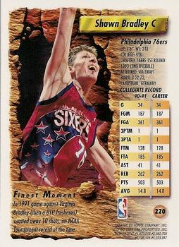 1993-94 Finest #220 Shawn Bradley Back