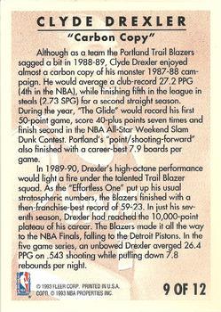 1993-94 Fleer - Clyde Drexler Career Highlights #9 Clyde Drexler Back