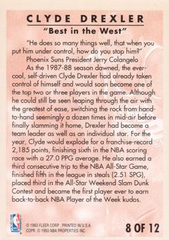 1993-94 Fleer - Clyde Drexler Career Highlights #8 Clyde Drexler Back