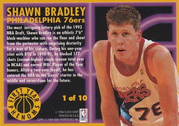1993-94 Fleer - First Year Phenoms #1 Shawn Bradley Back