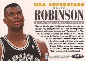 1993-94 Fleer - NBA Superstars #19 David Robinson Back