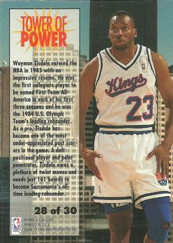 1993-94 Fleer - Towers of Power #28 Wayman Tisdale Back