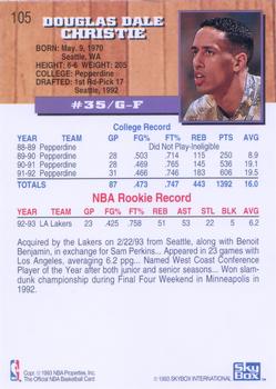 1993-94 Hoops #105 Doug Christie Back