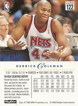 1993-94 SkyBox Premium #122 Derrick Coleman Back